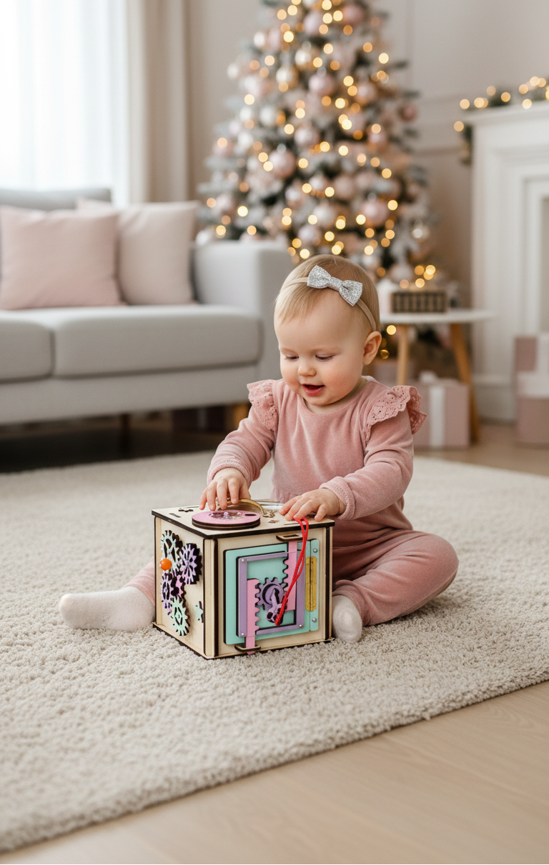 Travel-Size Wooden Busy Cube