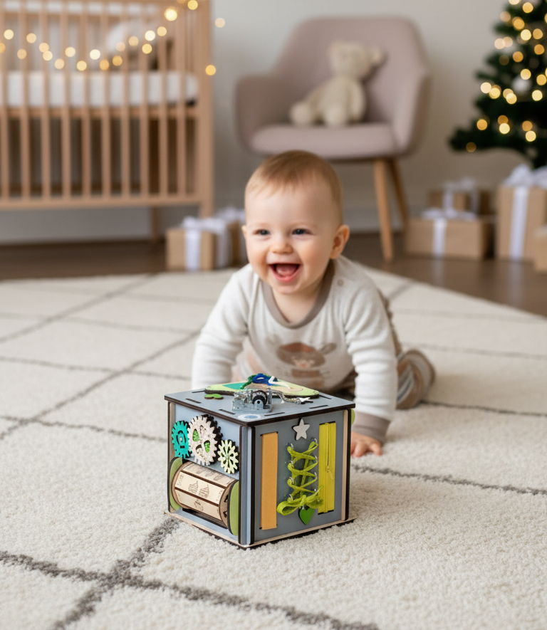 Compact Wooden Activity Cube